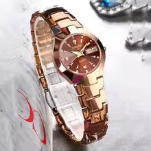 ORUSS Smart Luxury Quartz Watch – Women’s Fashion Stainless Steel with Day & Date Function